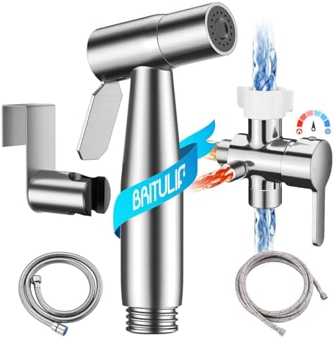 BRITULIF Hot and Cold Bidet Sprayer for Toilet, Adjustable Pressure by BRITULIF