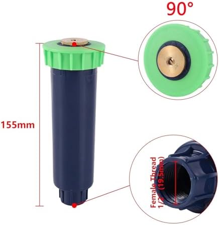Pop Up Sprinkler 2Pcs 1/2 Inch Female Thread 90/180/360 Degree Irrigation Sprinkler Farm Refraction Nozzle for Lawn, Yard(Type 4) - Image 2