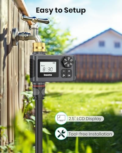 2 PCS Water Timer with Brass Inlet, Water Sprinkler Timer with Rain Delay/Manual/Automatic Drip Irrigation and Lawn Watering System for Yard - Image 7