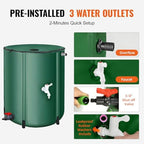 Foldable Rain Barrel, Portable Rainwater Collector for Garden Irrigation (750L) - Image 5