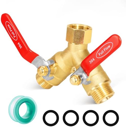 SIGURANTA 2 Way Hose Splitter Heavy Duty Brass Y Valve Garden Faucet 1 Pack by SIGURANTA