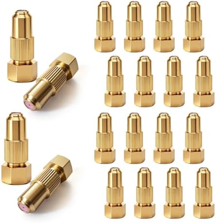 20 Pack Brass Sprayer Nozzles, Adjustable Ceramic Spray Nozzle Tips with Mist and Stream Modes, Heavy-Duty Sprayers Nozzle Replacement for Lawn Garden Farm Orchard by dolitify