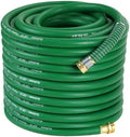 Guitrees 150ft 5/8 Heavy Duty Rubber Garden Hose - 300psi Working, 1000psi Burst - Hot/Cold Water - Five-Layered Braiding for Durability - Versatile for Gardening, Agriculture, Construction (Green) by Guitrees