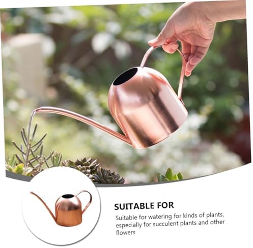 Rose Gold Stainless Steel Watering Pot Long Spout Gardening Tool for Indoor Plants Succulents Practical Plant Sprinkler - Image 5