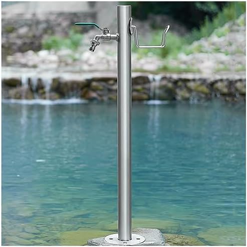 Generic Stainless Steel Garden Water Column with Faucet for Washing and Watering, Outdoor Water Tap Anti-Freezing Fountain and Hose Stand, 13×86CM by Unknown
