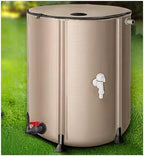 Portable Collapsible Rain Barrel, 13-264 Gal Water Storage Tank Catcher Container with Filter Spigot to Collect Rainwater from Gutter, Rainwater Collection System(Beige,0.6x0.88m/250L/66.0gal) by Unknown