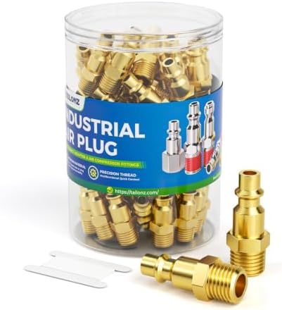 TAILONZ 32Pcs 1/4" MNPT Brass Industrial Air Quick Connect Plug by TAILONZPNEUMATIC