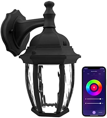 Maxxima Luvoni WiFi LED Outdoor Wall Light, 850 Lumens, CCT 2700K-6500K by MaxximaLEDLighting