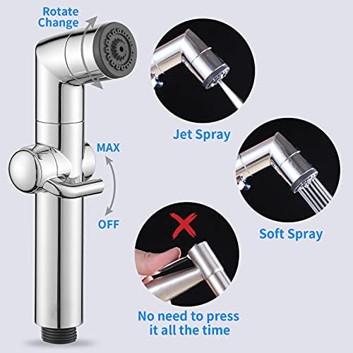 JONKEAN Bidet Sprayer for Toilet, Sprayer for Bathroom Chrome - Image 2