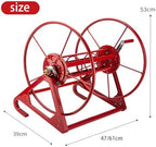 Garden Hose Reel on Stable Pedestal Base portable Hose Reel Wall Mount Easy to Store Steel Manual Crank Water Hose Holder for Outside Use Storage and Watering(47x39x53cm) - Image 7