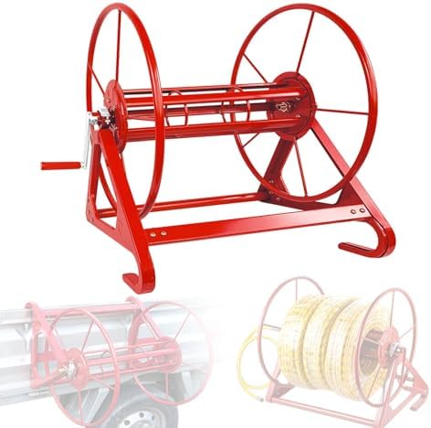 Garden Hose Reel on Stable Pedestal Base portable Hose Reel Wall Mount Easy to Store Steel Manual Crank Water Hose Holder for Outside Use Storage and Watering(61x39x53cm) by MBBTAGHome