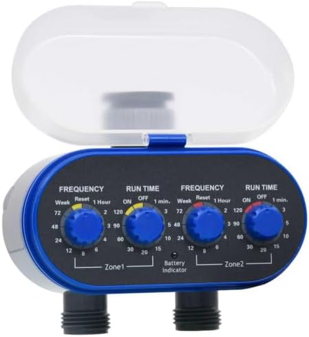 Double Outlet Water Timer, Dual Valve Irrigation System, Blue - Image 3