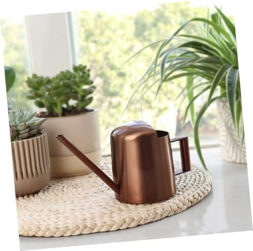 Artibetter Metal Watering Can for Plants with Long Spout 300ml, Small Indoor Watering Pot for Succulent and Balcony Gardening, Copper Finish - Image 4