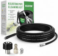 50FT Sewer Jetter Kit for Pressure Washer, 5800 PSI Slim Hose with Compact Connector for Easy Pipe Insertion, 1 Jet Nozzle, 2 Adapters, Compatible with Spray Guns, Ideal for Clogged Drains by Unknown