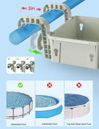 SUMMERBUDDY 2 Sets Upgrade Poolside Storage Basket, Above Ground Pool Storage Basket with Pool Cup Holder, For Steel Round or Oval Frame Above Ground Pools, Fits 3 Inch or Less Top Rail - Image 2