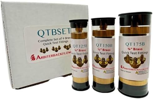 Arbiter Backflow Quick Connect Test Fittings (Brass, Complete Set of 9 Fittings (One Set of Each Size)) - Image 2