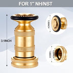Shimeyao 1" NH/NST 2 Pcs Fire Hose Nozzle Brass Adjustable Jet Fog - Image 2