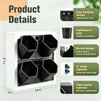 Wall-Mounted Planters Indoor, Living Wall Planter with 4 Pots - Vertical Planter Wall & Hanging Planter for Home, Office, Balcony or Shop No Assembly Required (White) - Image 2