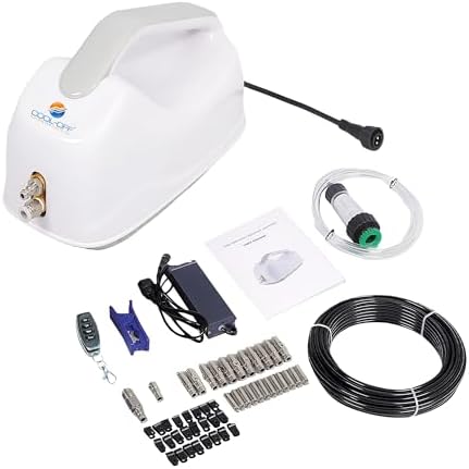 High Pressure Misting System, 750PSI Piston Pump Patio Mister System with Remote Control and 0.008" 7 Nozzles, DIY Misters for Cooling Outdoor Backyard, Dining Areas, Patio Lounging Zones by Cool-Off