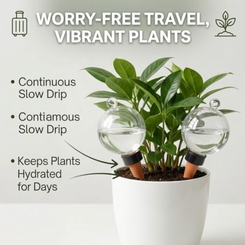 Self Plant Watering Globes, Automatic Waterer with Terracotta Spikes，4PCS Mix - Image 4