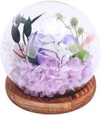 Zerodis H Icrafts Light LED Flower Glass Ball Lamp with Handcrafted Dome for Home Decor Bedroom Office Gift Rose Flowers Glass Globe (Type 2) - Image 2