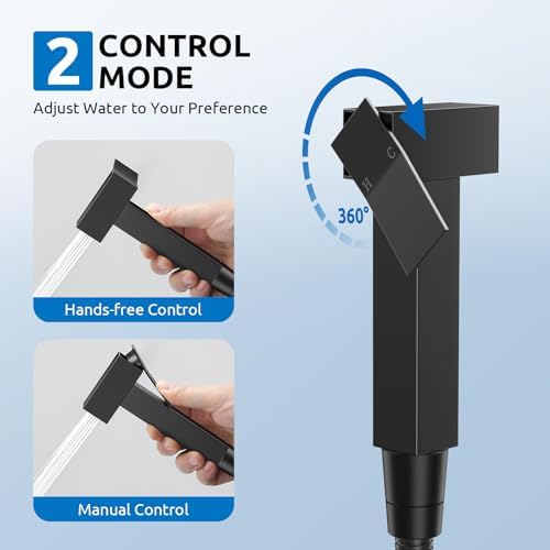 Arofa Built-in Hot and Cold Bidet Sprayer, Hands-Free Control, Matte Black - Image 3