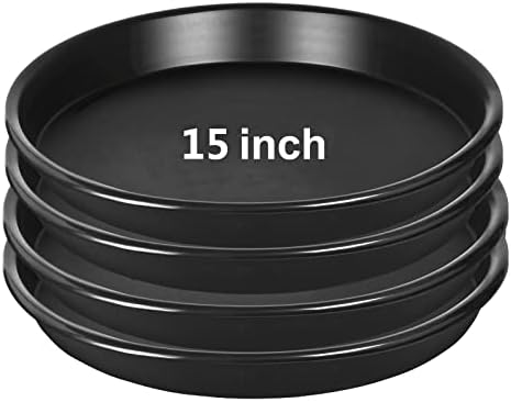 4 Pack 15 Inch Plant Saucer Plastic Plant Saucer Drip Trays Plant Saucers for Indoors Outdoor Plant (15 inch 4Pack) by NABAOXUN