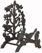 Rustic Rust Brown Cast Iron Garden Hose Holder, Wall-Mounted Bird & Tree Design, Durable Outdoor Hose Storage for Garden, Yard, Fence - Vintage Style Decor (9.3" Height) HC1418 by Unknown