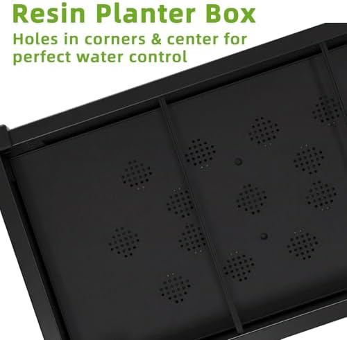 Large Elevated Raised Garden Bed with Legs,Outdoor Planter Box with Storage Shelf Drain Plug Water & Monitor for Backyard,Patio,Balcony(Black - Image 6