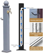 Vertical Square Garden Water Column, Aluminum Alloy, Freestanding Outdoor Faucet, Garden Hose Holder, Decorative Fountain Yard Hydrant for Watering Irrigation and Cleaning(74 cm/29.1 in) - Image 3