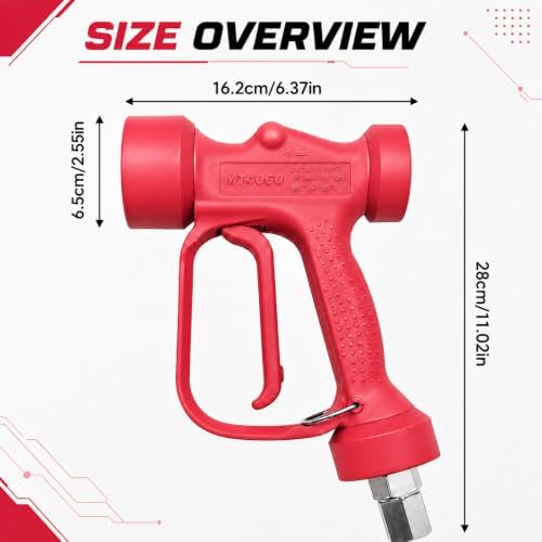 MINGOU Red Rear Entry Soft Wash Gun,350PSI 16GPM 1/2" BSP SS Swivel - Image 5
