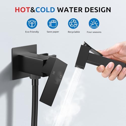 Arofa Built-in Hot and Cold Bidet Sprayer, Hands-Free Control, Matte Black - Image 2