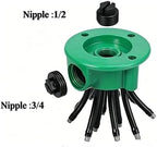 12 Nozzle Garden Sprinkler for Irregular Areas, Adjustable Multi-Head Irrigation Tool with 3-Stream Tips, Water-Saving Sprayer for Patio Set (green02) - Image 6