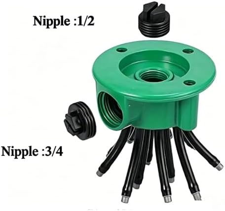 12 Nozzle Garden Sprinkler for Irregular Areas, Adjustable Multi-Head Irrigation Tool with 3-Stream Tips, Water-Saving Sprayer for Patio Set (green02) - Image 6