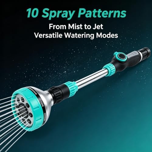 18" Garden Watering Wand - 8 Spray Patterns, 180° Adjustable - Image 4