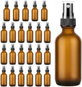 24 Pack Amber Frosted Glass Spray Bottles, Refillable Fine Mist Spray Containers for Essential Oils, Cleaning Solutions, Plants, Hair Care & Travel, Leakproof by EASTHOLGLS