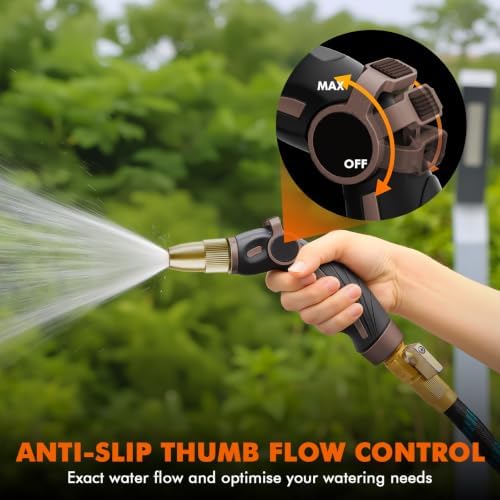 RESTMO Garden Hose Nozzle, Heavy Duty Water Hose Sprayer Nozzle, Brown - Image 6