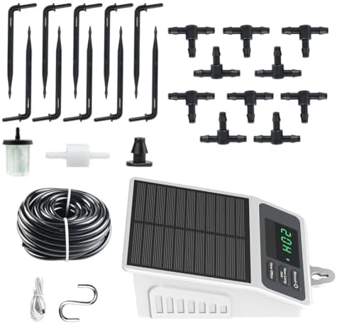 Minhe Solar Powered Smart Timing Auto Watering Device, Large Flow Drip Irrigation Kit for Home Garden Potted Plants - Image 6
