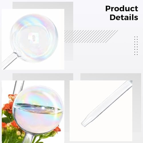 Rainbow Plant Watering Bulbs, 6 Pcs Automatic Self Watering Globes, Decorative Iridescent Glass, Small & Large Sizes - Image 4