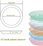 2 Pack Plant Saucer Drip Tray 17 inch, Large Heavy Sturdy Plastic Planter Flower Pot Saucers for Indoor Outdoor Garden, Plant Water Drip Trays for pots (17" 2Pack, Clear) - Image 2
