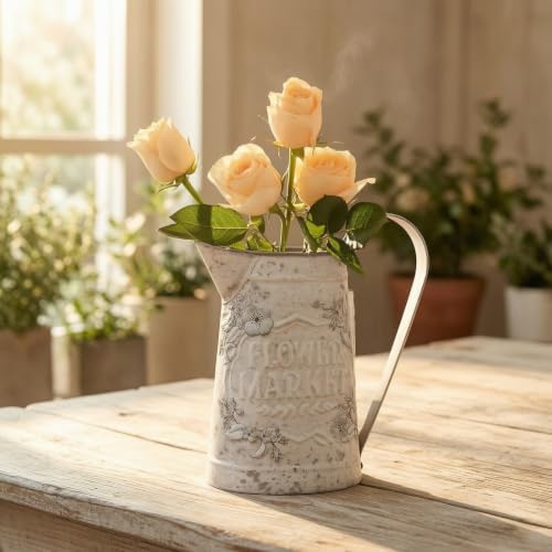 Baoblaze Outdoor Watering Can Rustic Watering Can Decorative Pitcher Vintage Jug Iron Container With Long Handle And Wide Spout Suitable for shelf display mantel decor entryway accents home decoration - Image 7