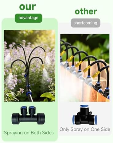 66FT Drip Irrigation System with Timer, Automatic Watering System Kit with Solid Brass Metal Connectors, 360° Dual‑Outlet Adjustable Nozzles for Garden, Yard, Lawn, Greenhouse & Potted Plants - Image 2