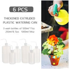 VICASKY 6 Pcs Plastic Watering Bottle Flower Watering Can 250ml 500ml 1000ml Water Squirt Bottle for Eyelash Extensions Eye Wash Tattoo Lab Tip Liquid Storage (White) - Image 5