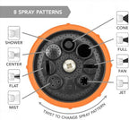fireman hose nozzle 8 pattern, heavy duty fireman watering sprayer, 8 spray pattern garden nozzle, leakproof yard plant water nozzle, car wash fire style spray nozzle - Image 3