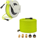 M MINGLE Retractable Pressure Washer Hose Reel, Pressure Washer Hose 50 FT x 1/4" by MMINGLE