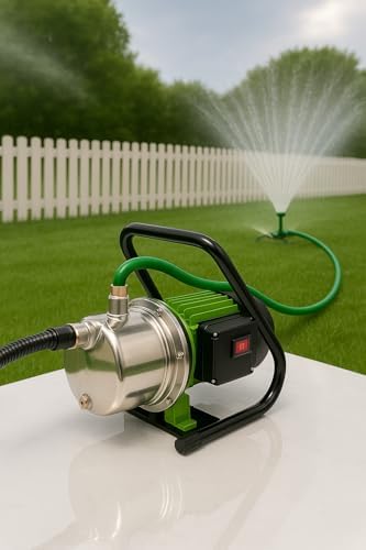 1 HP Portable Sprinkler Pump with Stainless Steel Housing, 1075 GPH Flow Rate, 70 PSI Max Pressure, 26 Ft Suction Lift, 3/4" Garden Hose Thread – Ideal for Lawn & Garden Irrigation - Image 4
