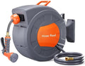 Garden Hose Reel, 1/2 In x 72 Ft Retractable Garden Hose, Water Hose Reel With 9 Function Sprayer Nozzle, Automatic Rewind, 180° Swivel Wall Mount, and Any Length Lock by CuisinAid