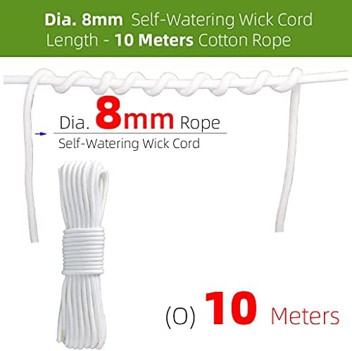 1pcs 4/5/6/8mm Self Watering Cotton Wick Cord Potted Plant Planting Planter Pot Automatic Slow Release, for Garden Drip Irrigation System (Size : 8mmx10m) - Image 2