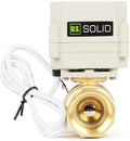 U.S. Solid 1 in Motorized Ball Valve with Programmable Auto On-Off Cycle Timer, 2-Way Brass Electric Actuator, 00:00:00-99:59:59 Timing, IP67, AC/DC 9-24 V, NPT, for Water and Air by USSolid