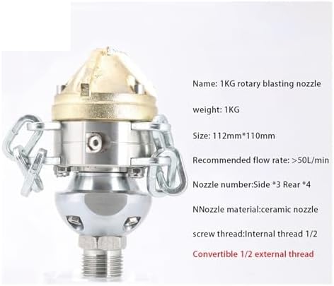 1/2 High Pressure Cleaning Machine Sewer Nozzles, Sewer Pipe Dredging Head Nozzle(50L 1l2 female) - Image 2